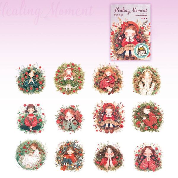 Stickers Healing Forest Series Girl Theme Stickers 12pcs - Image 6