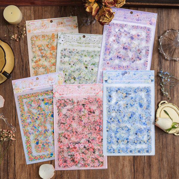 Stickers Fragrant Whisper Series Flower Theme Stickers 6 Sheets - Image 3