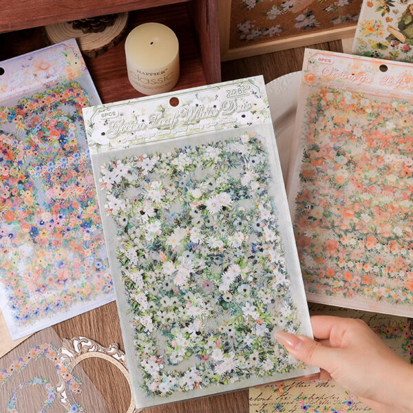 Stickers Fragrant Whisper Series Flower Theme Stickers 6 Sheets - Image 2