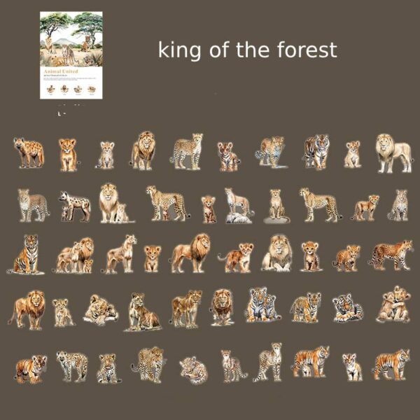 Sticker Pack Animal United Series Animal Theme Stickers 50 Pieces - Image 6