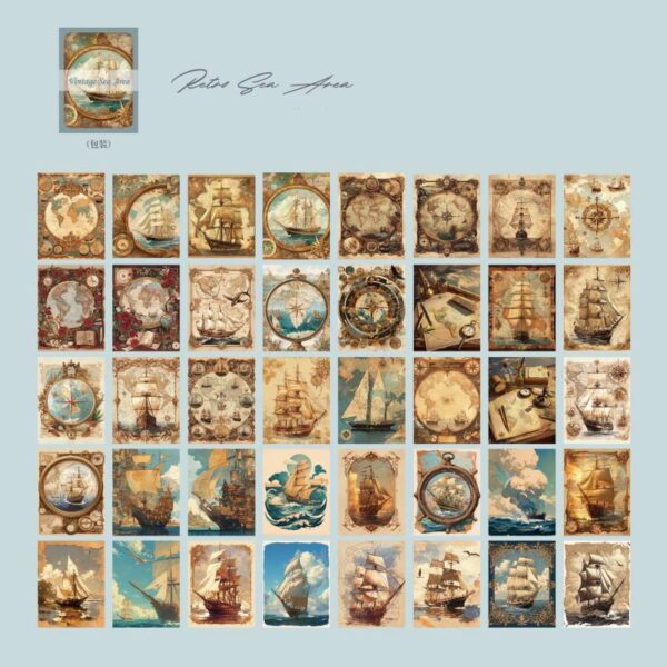 Decorative Paper Set Vintage Decorative Paper 80PCS - Image 8