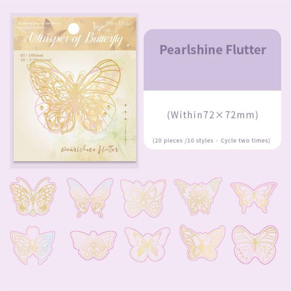 PET sticker pack Butterfly Theme Stickers 20PCS - Image 9