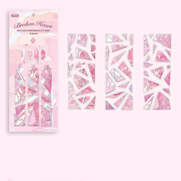 Pre-cut PET stickers Glass Fragments Theme 3 Sheets - Image 13