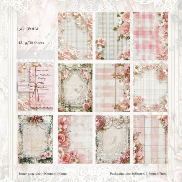 Decorative Paper Vintage Flower Theme 30 Sheets - Image 8