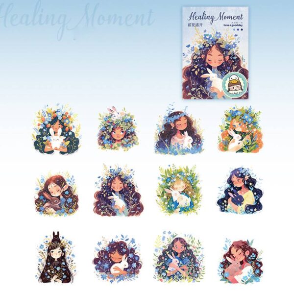 Stickers Healing Forest Series Girl Theme Stickers 12pcs - Image 9