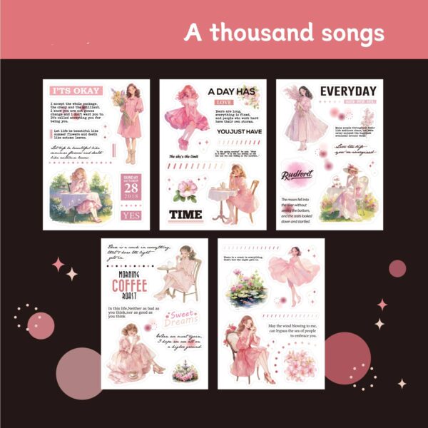 Sticker Book Girl Theme Stickers 10 Sheets - Image 10