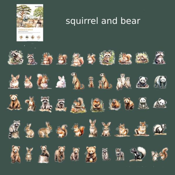 Sticker Pack Animal United Series Animal Theme Stickers 50 Pieces - Image 7