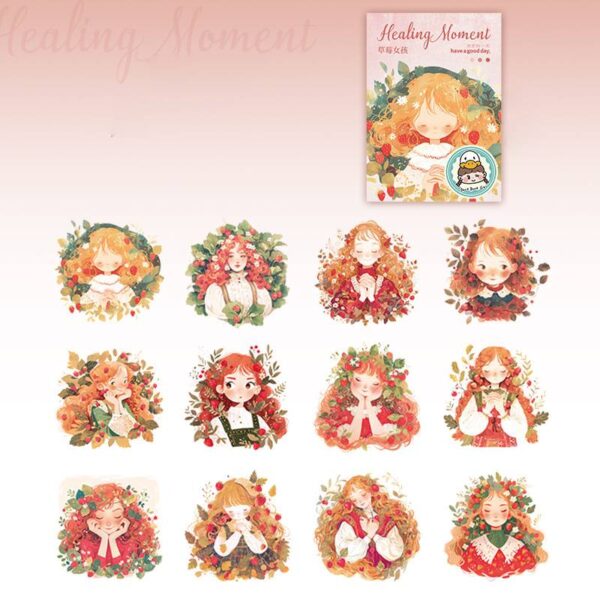 Stickers Healing Forest Series Girl Theme Stickers 12pcs - Image 10