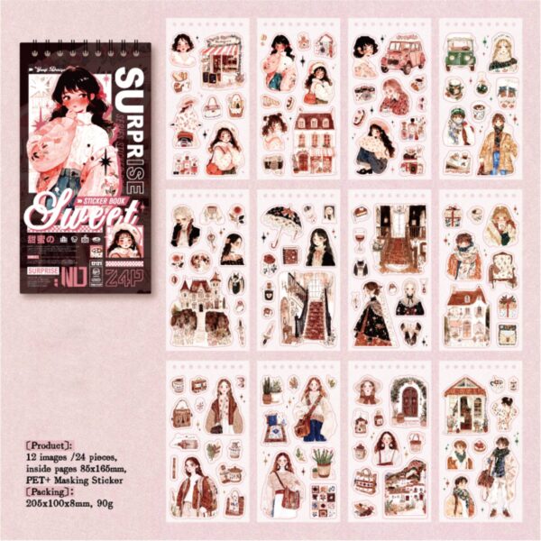 PET sticker book Character theme stickers 24 Sheets - Image 8
