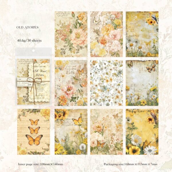 Decorative Paper Vintage Flower Theme 30 Sheets - Image 10
