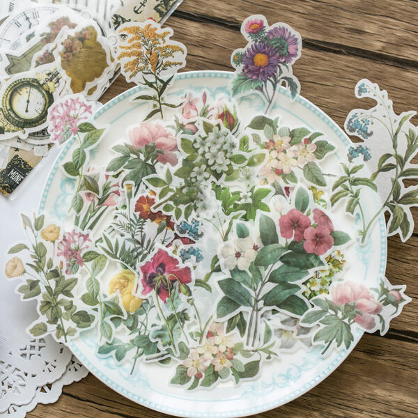 Washi sticker pack Retro plant theme stickers 60PCS - Image 5