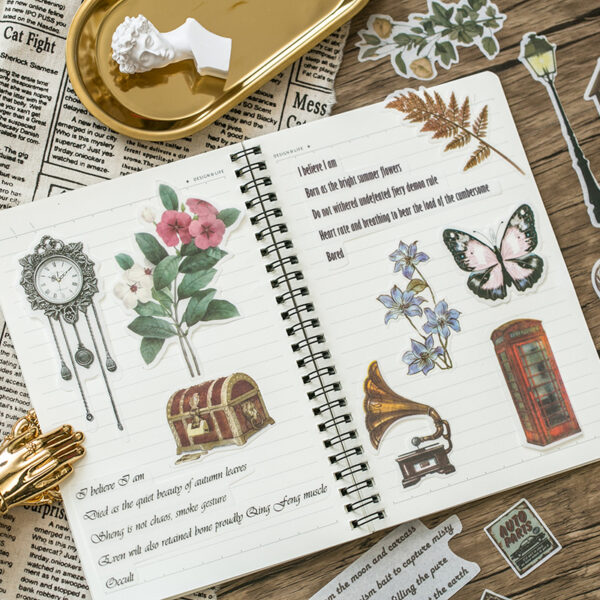 Washi sticker pack Retro plant theme stickers 60PCS - Image 6