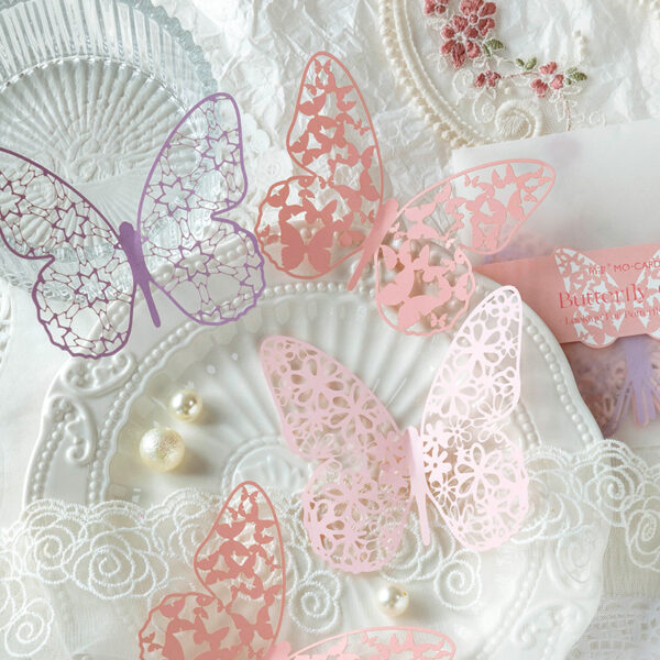 Hollow Butterfly Lace Decorative Paper 6PCS - Image 4