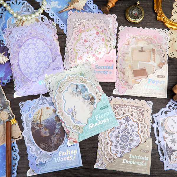 Decor Paper Pack Retro Hollow Decorative Paper 10PCS - Image 5