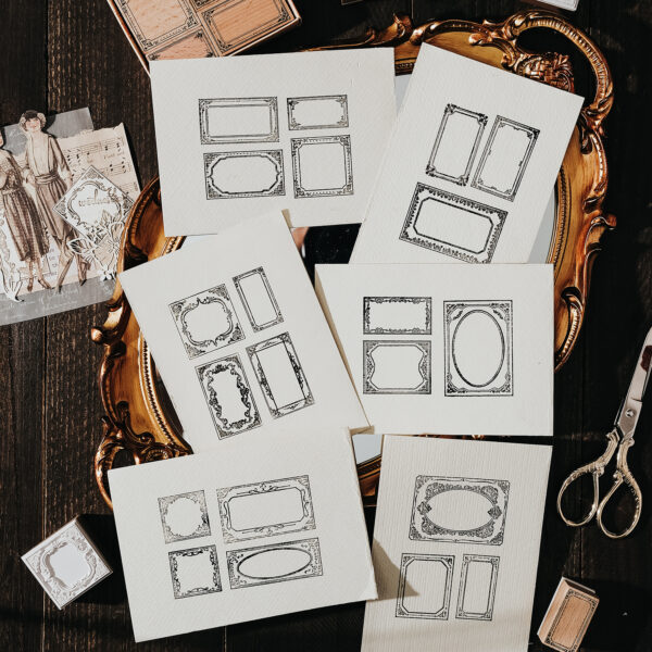 Stamp Wooden Seal Set Baroque Fantasy Series Border Theme - Image 4