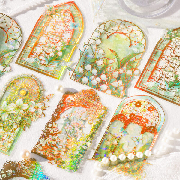 PET sticker pack 3D laser gold stickers 10 pieces - Image 6