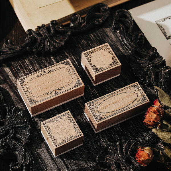 Stamp Wooden Seal Set Baroque Fantasy Series Border Theme - Image 5
