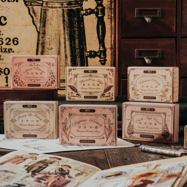 Stamp Wooden Seal Set Baroque Fantasy Series Border Theme - Image 6