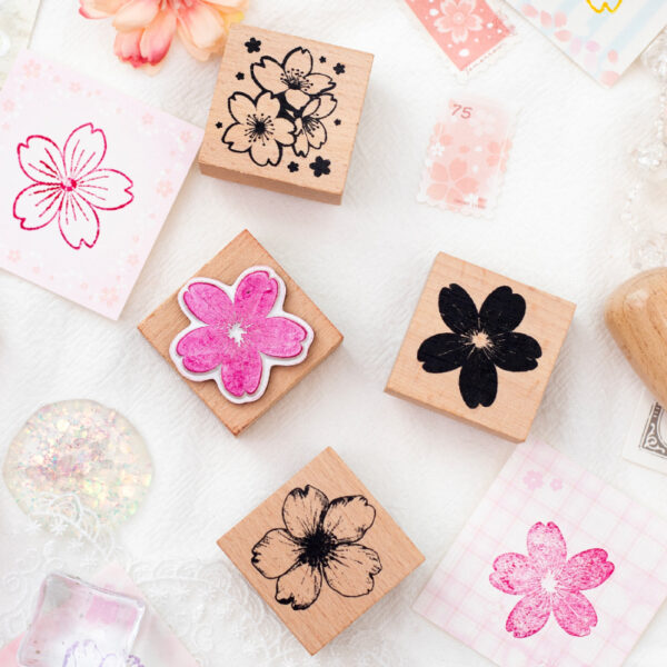 Stamp Set Cherry Blossom Theme 6PCS - Image 2