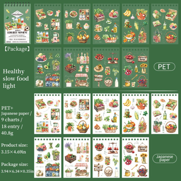 Sticker Book Leisure Time Food Theme 18 Sheets - Image 11