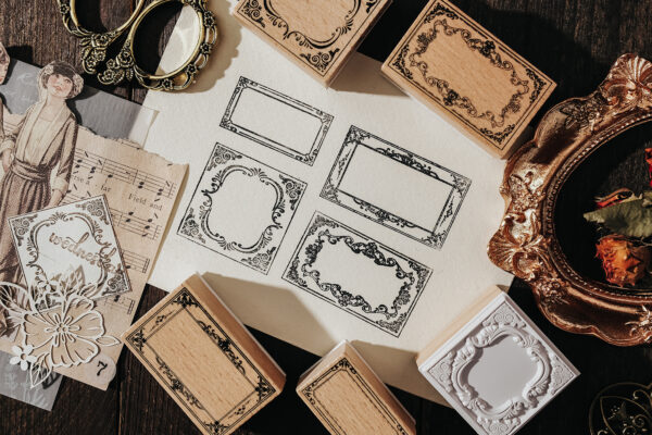 Stamp Wooden Seal Set Baroque Fantasy Series Border Theme - Image 2