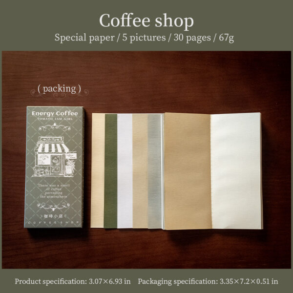Decor Paper Cafe Series Coffee Theme 30 sheets - Image 15