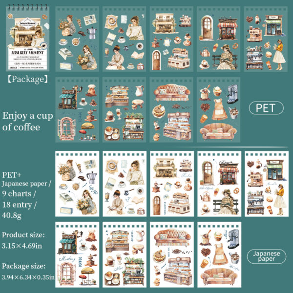 Sticker Book Leisure Time Food Theme 18 Sheets - Image 12