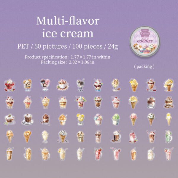 Sticker Pack Food Theme Stickers 100pcs - Image 11