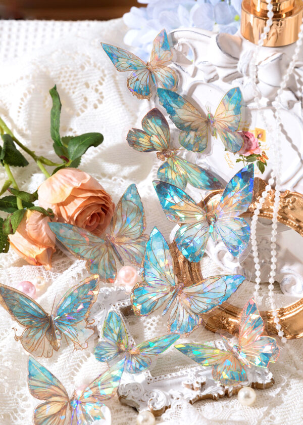 Blue butterfly stickers