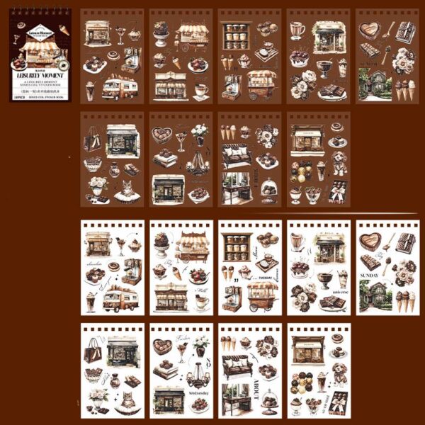Sticker Book Leisure Time Food Theme 18 Sheets - Image 15