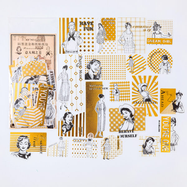 Gold-stamped sticker pack Renaissance series 60PCS - Image 9