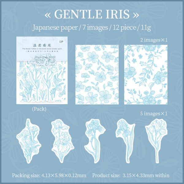 Stickers Flowers Morandi Color Plant Theme Stickers 12 PCS - Image 13