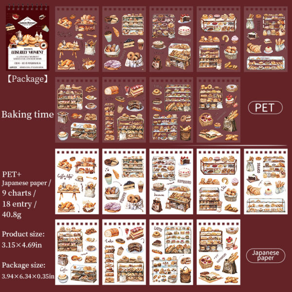 Sticker Book Leisure Time Food Theme 18 Sheets - Image 10
