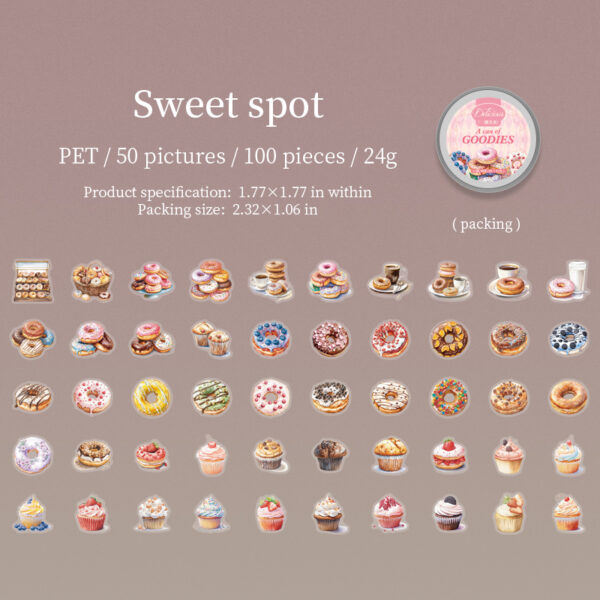 Sticker Pack Food Theme Stickers 100pcs - Image 15