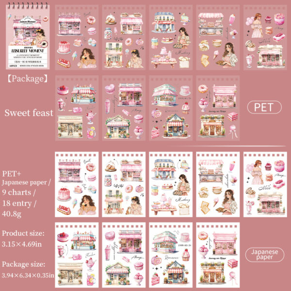 Sticker Book Leisure Time Food Theme 18 Sheets - Image 13