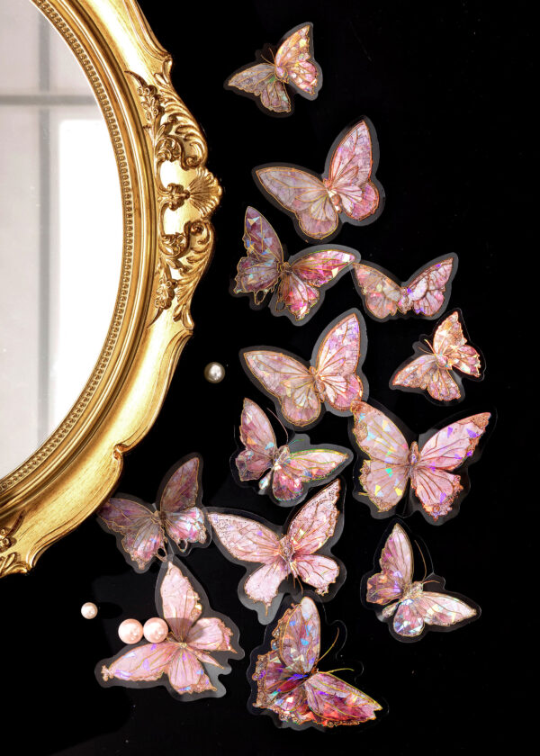 Pink butterfly stickers