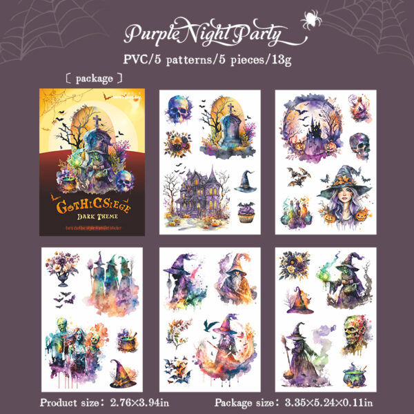 Transfer stickers Gothic Siege series Dark Gothic style 5 sheets - Image 13