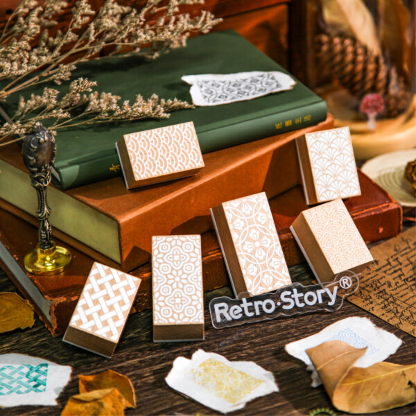 Stamp Wooden Seal Qiwen Series Retro Pattern Theme - Image 2