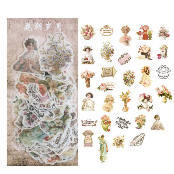 Washi sticker pack Retro plant theme stickers 60PCS - Image 15
