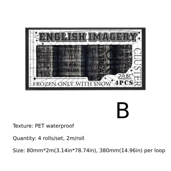 Tape Set English Parkway Series English Theme Die Cut Tape 2m - Image 12