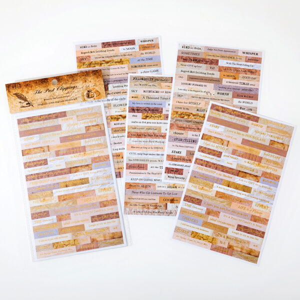 Sticker Set Retro English Stamping Stickers 4pcs - Image 6