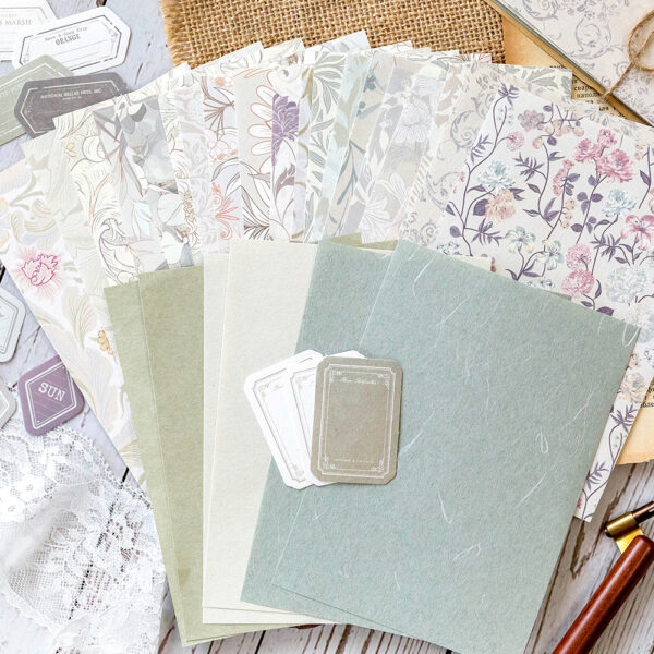 Paper Set Flower and Wildlife Series Flower Theme 40 sheets - Image 7