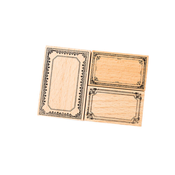 Stamp Wooden Seal Set Baroque Fantasy Series Border Theme - Image 19