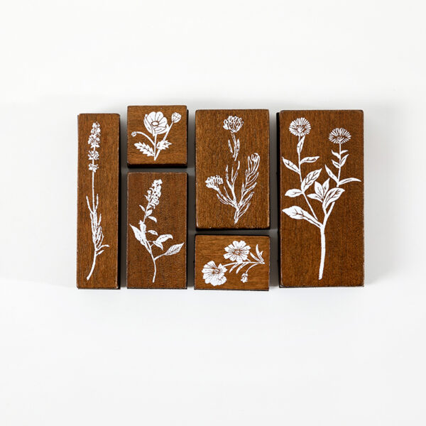 Stamp Wooden Seal Set Collector's Notes Series Vintage Pattern - Image 7