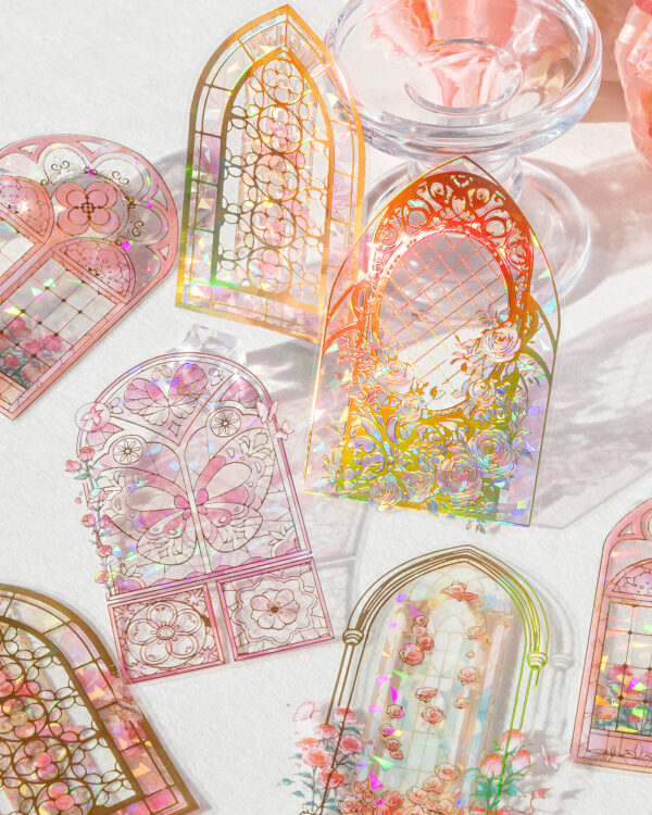 PET sticker pack 3D laser gold stickers 10 pieces - Image 2