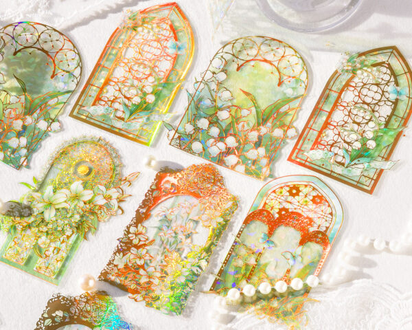 PET sticker pack 3D laser gold stickers 10 pieces - Image 3