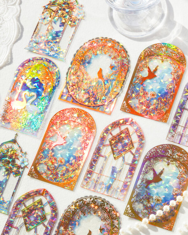 PET sticker pack 3D laser gold stickers 10 pieces - Image 10