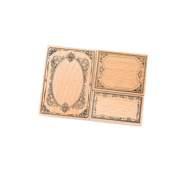 Stamp Wooden Seal Set Baroque Fantasy Series Border Theme - Image 17
