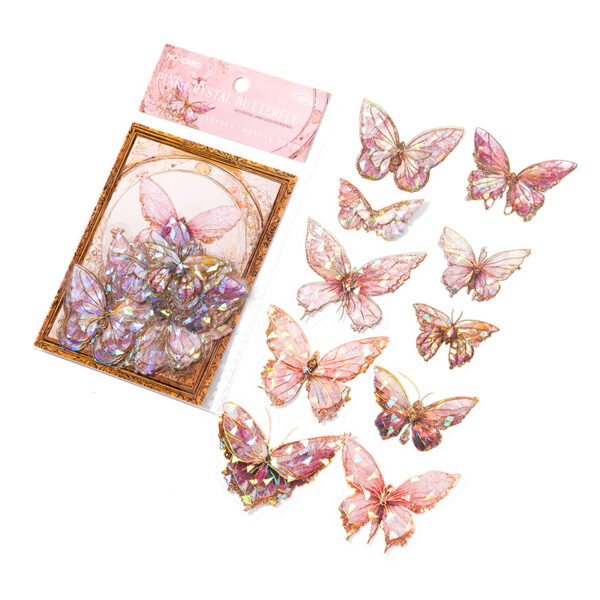 Pink butterfly stickers