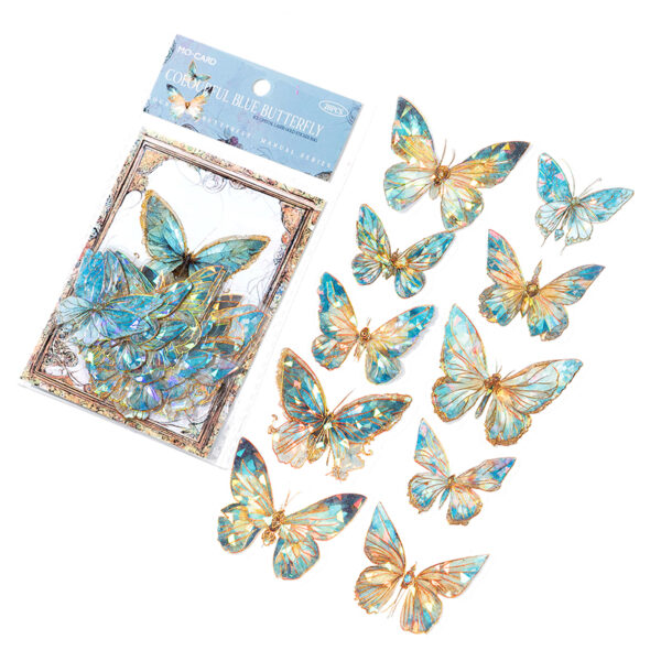 Blue butterfly stickers